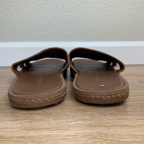 Tommy Bahama Ruggero Men’s Leather Slide Brown Sandals - Picture 9 of 12